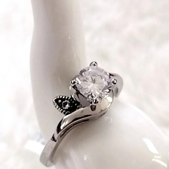 Women's Solitaire CZ Ring Hypoallergenic Stainless Steel | Size 10 - Picture 4 of 9
